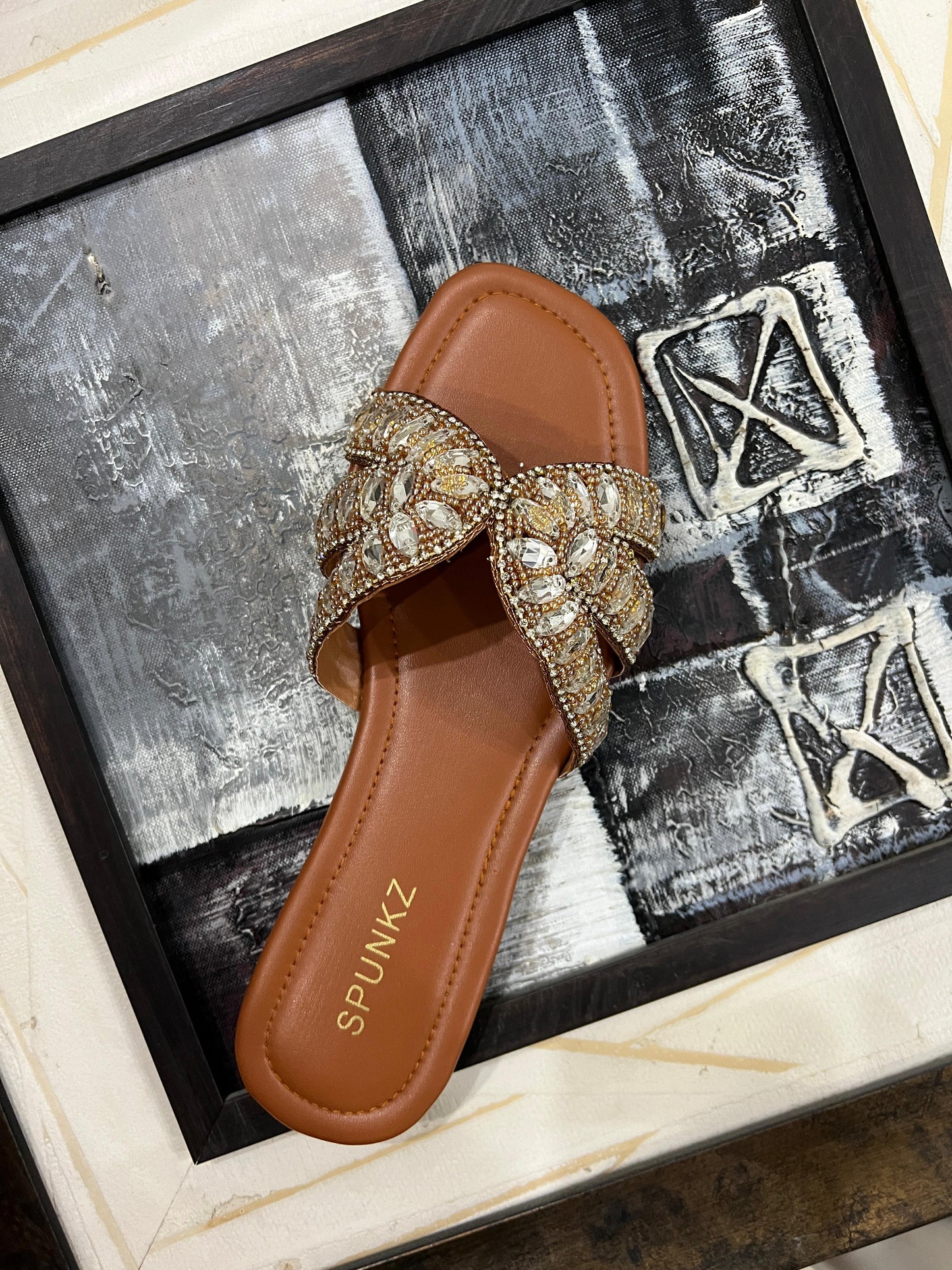 Embellished Slippers (Brown)