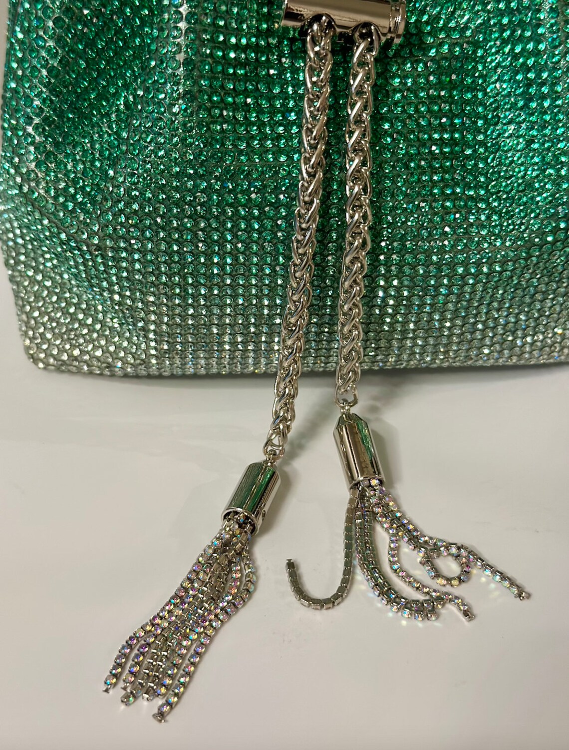 Spunkz Rhinestone Diamond Handle Bucket Bag - Spunkz