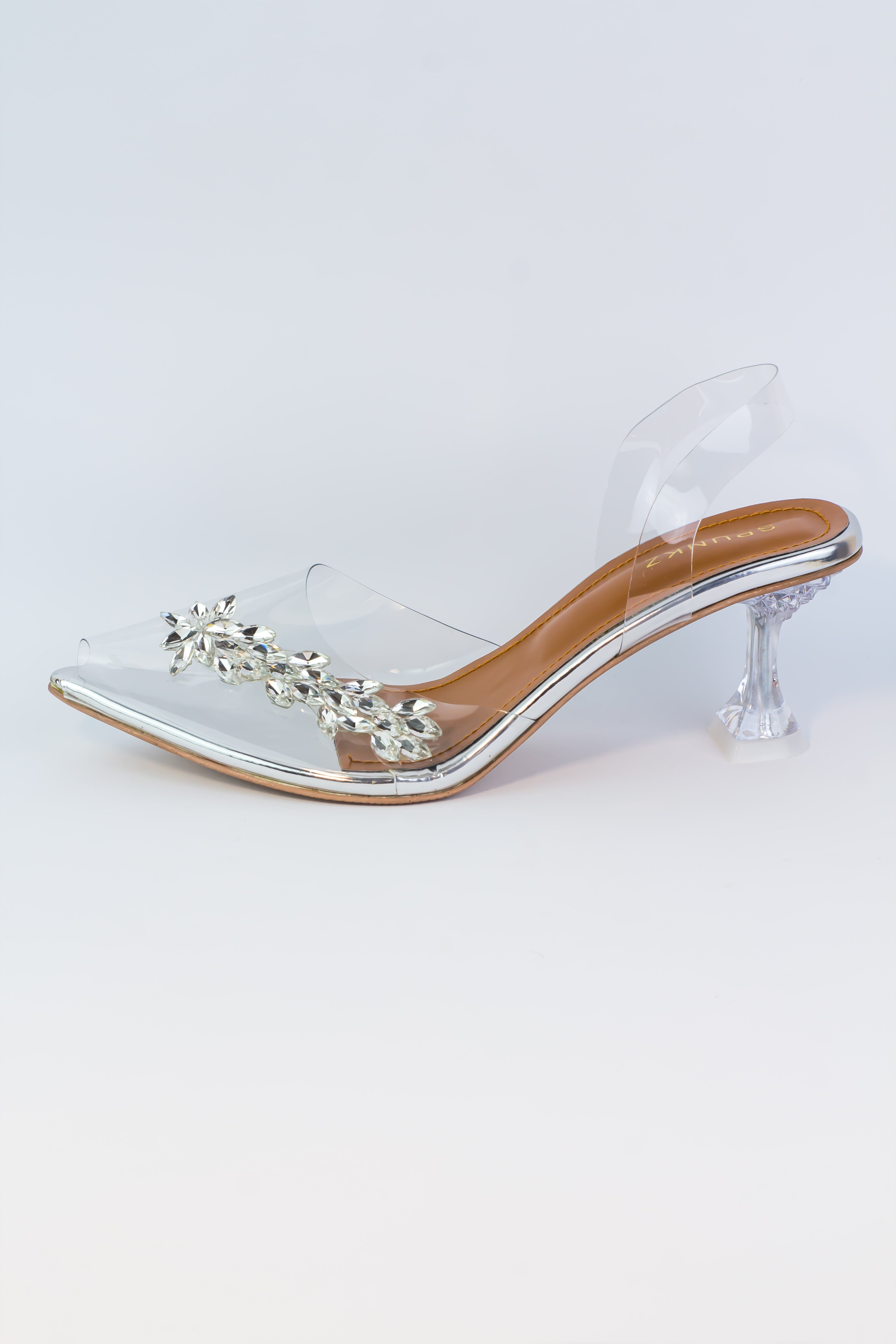 Embellished slingback heels online