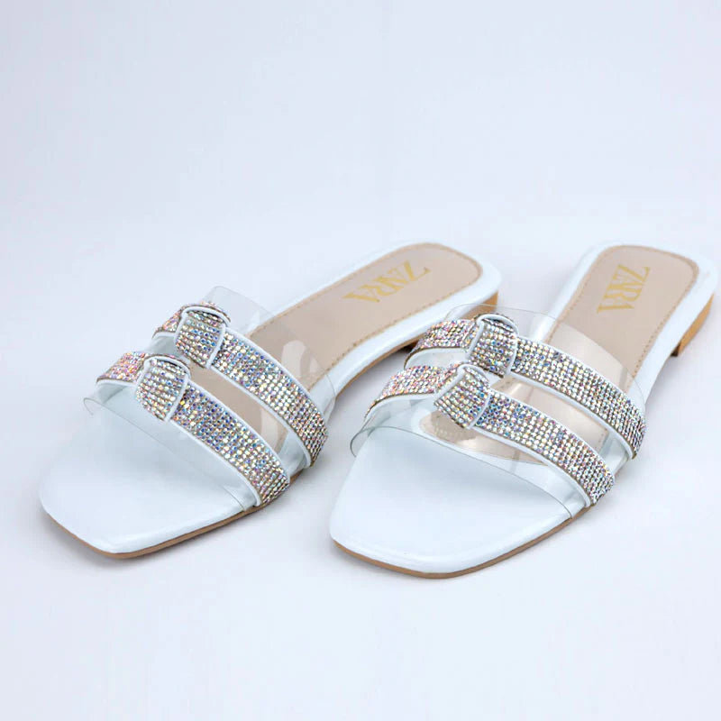 Rhinestone Strap Knot Flats 99548