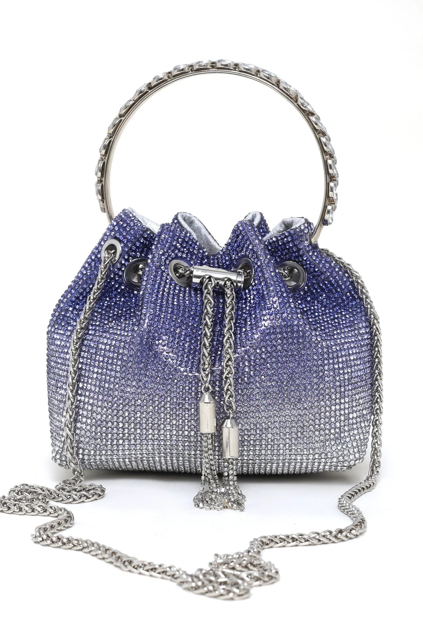 Spunkz Rhinestone Diamond Handle Bucket Bag