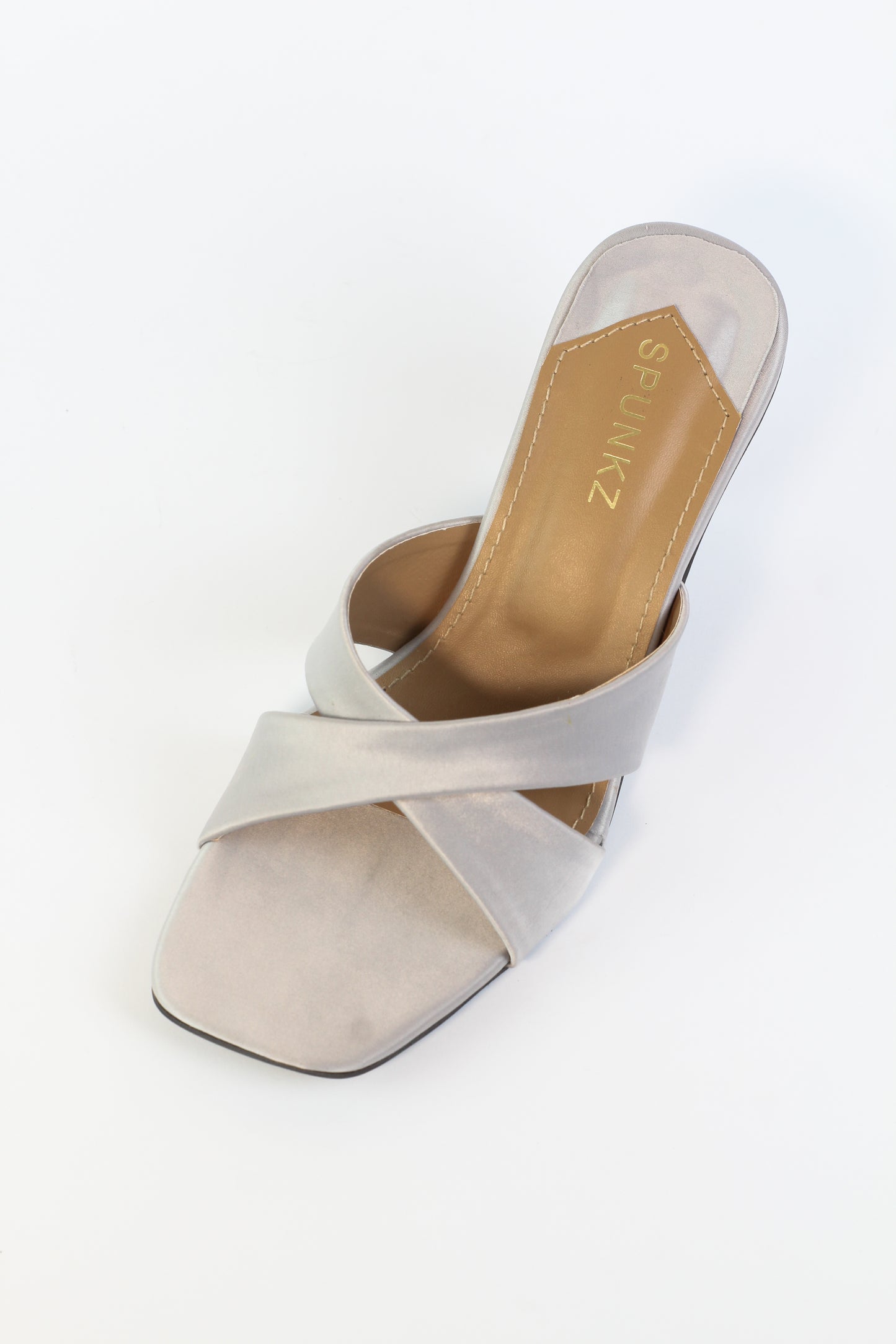 Yes Darling Crystal-Embellished Satin Mules in white - Spunkz